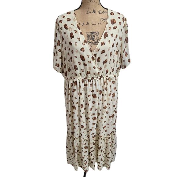 1.‎ State Leopard Print Surplice Midi Dress Plus Size 2X - Picture 1 of 8